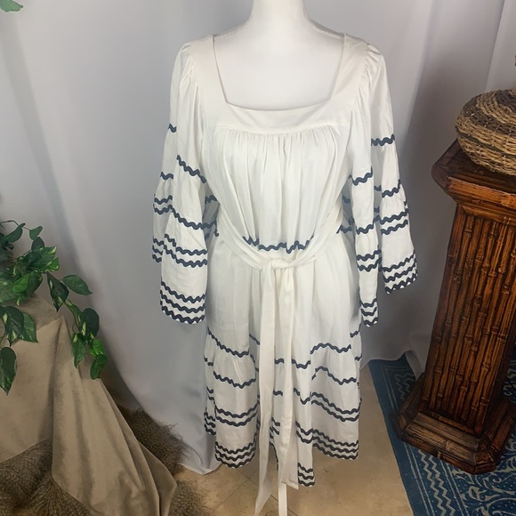 Lisa Marie Fernandez for Target Ric Rac Flare Sleeve Black and White Dress - Picture 12 of 16